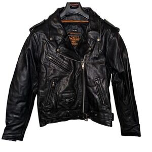 Milwaukee Leather Women's 3XL‎  Leather Jacket Zip Liner Biker Retro Punk Belted